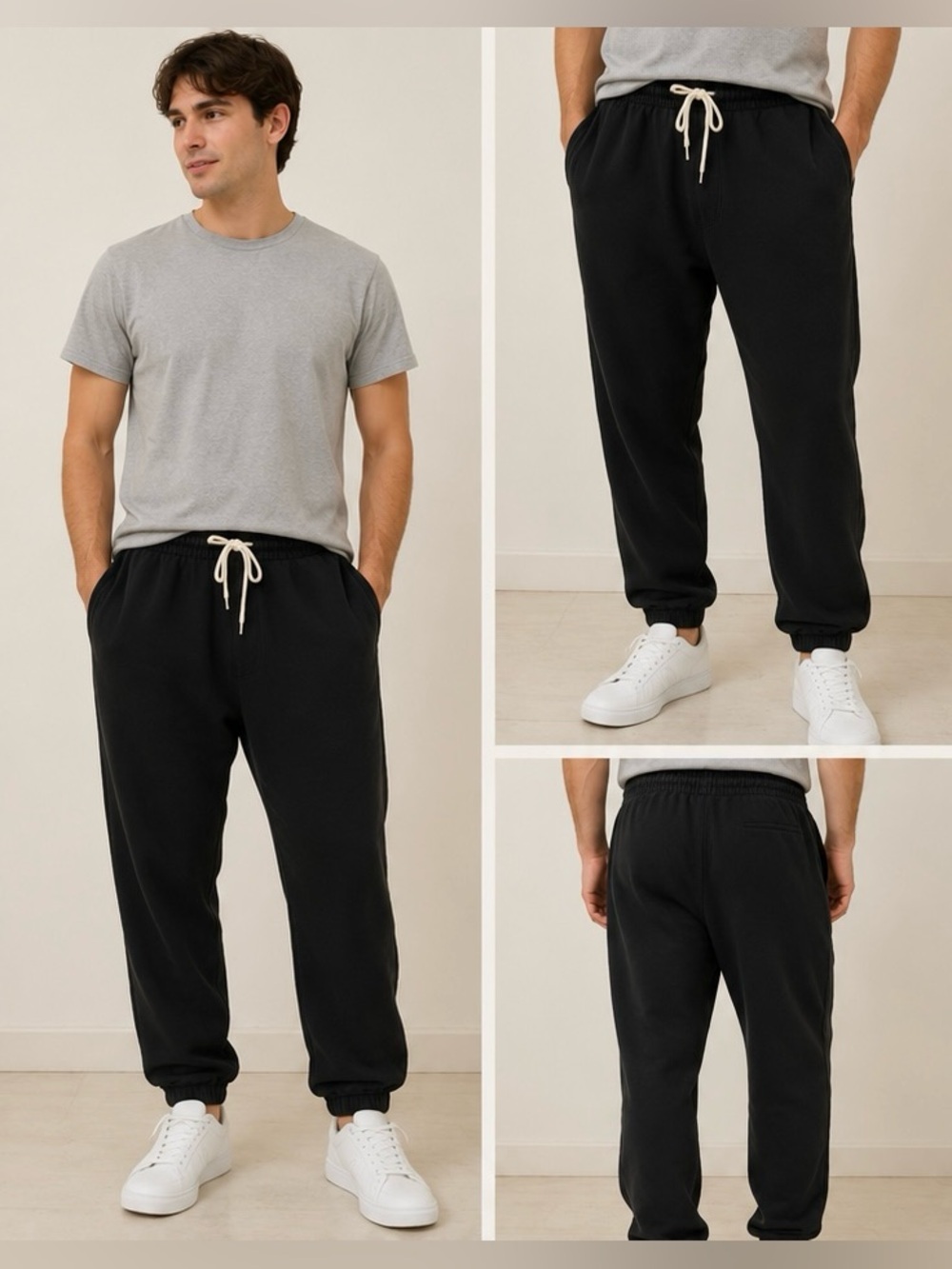 GAP Men’s Black Jogger Sweatpants Large Tall Soft Lounge Pants